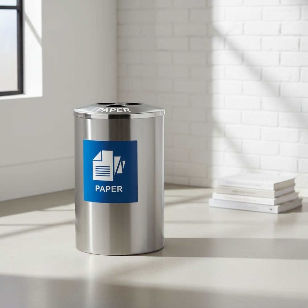 3 Division Stainless Steel Recycle Bin